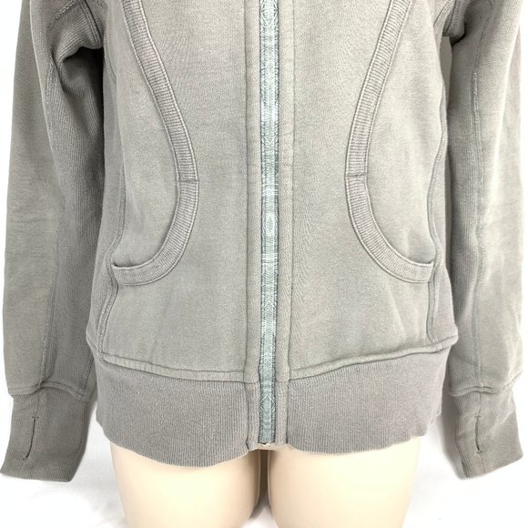 Lululemon Gray & Pink Scuba Hoodie Zip Sweater 6 - Picture 5 of 13